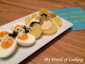 köstliche Senf-Eier mit Kartoffeln