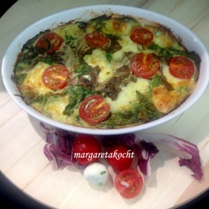 Spinat Tarte mit Tomaten & Mozzarella