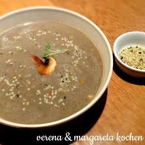AndSoy - vegane Champignon-Creme-Suppe