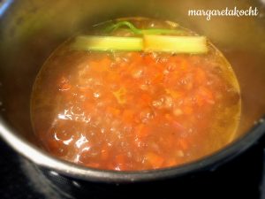 Fastensuppe => Bohnen Suppe mit Karotten und Bandnudeln
