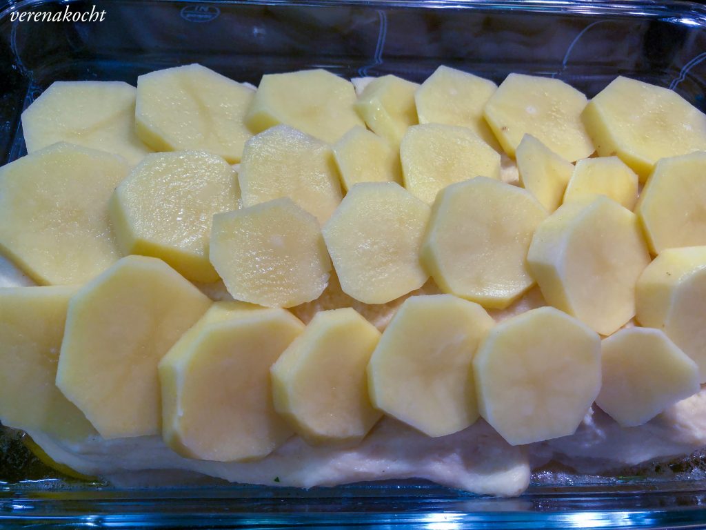 Kartoffelbraten mit Käse-Kräuter-Fülle