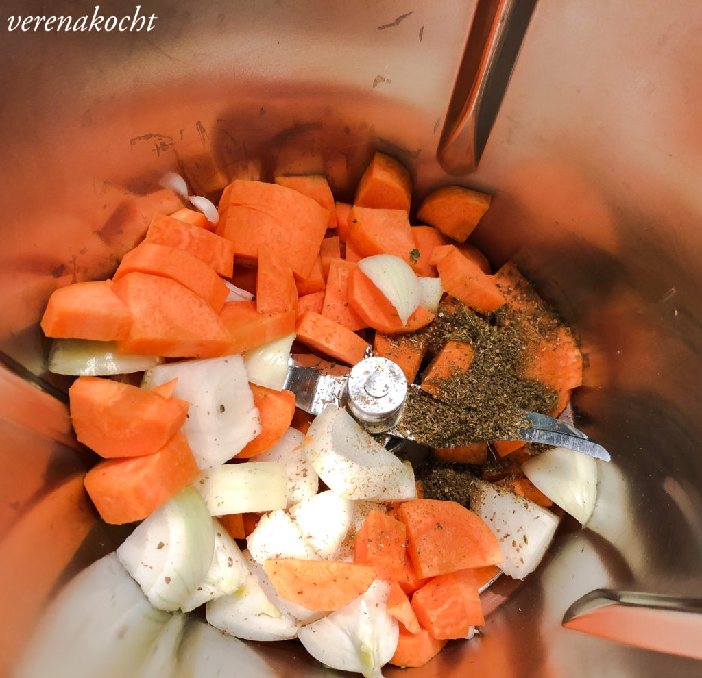 gesunder Karotten Kichererbsen Aufstrich