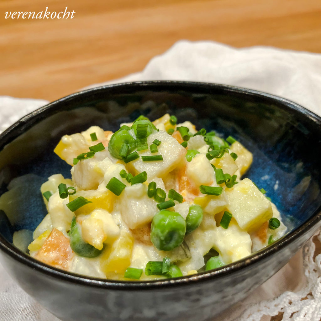 französischer Gemüse-Mayonnaise-Salat (und) Weihnachtsfeiertage ohne ...