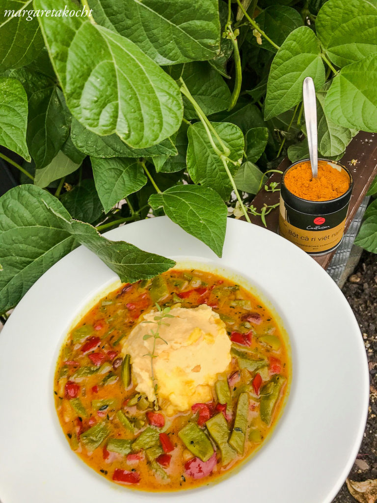 veganes Curry mit Fisolen (grünen Bohnen)