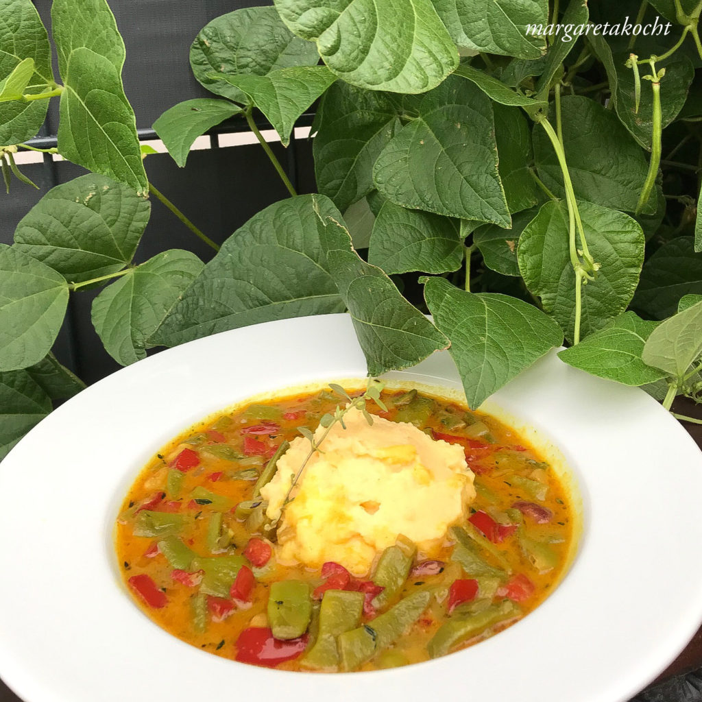 veganes Curry mit Fisolen (grünen Bohnen)
